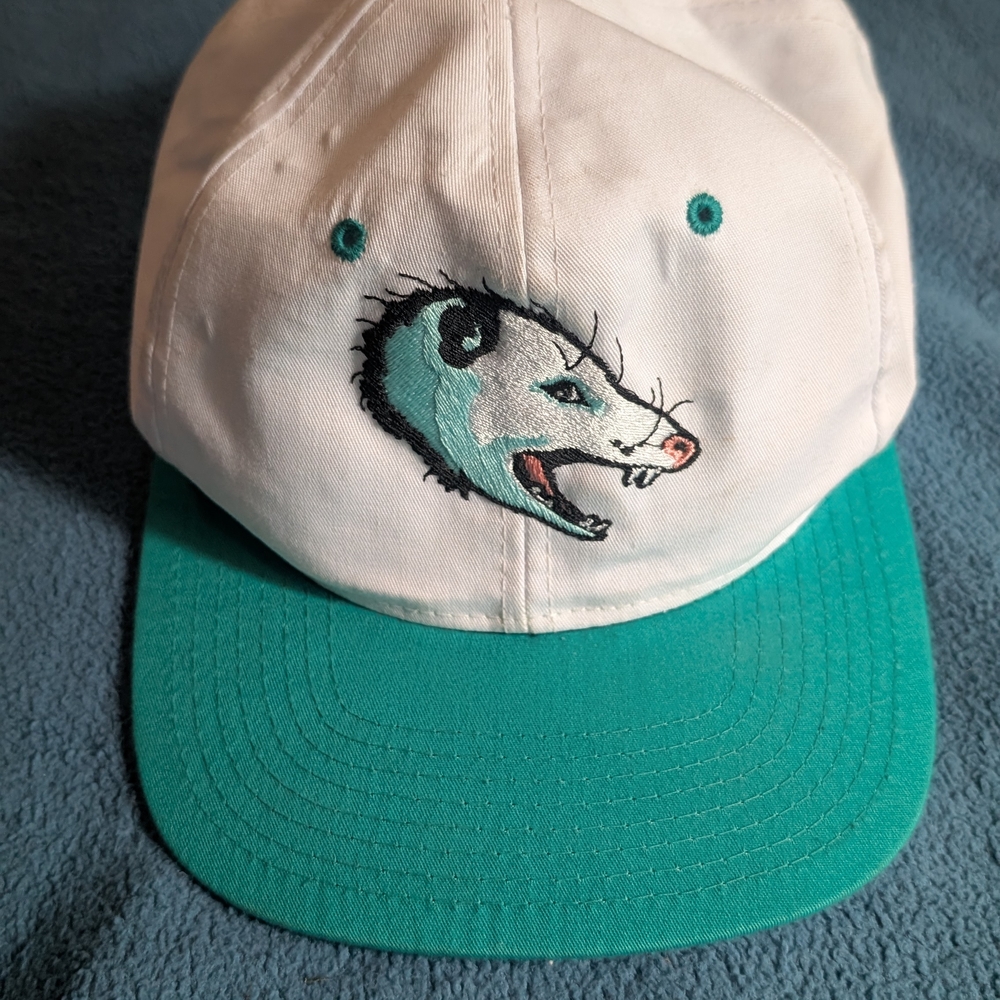 White and Green Cap with Animal Design